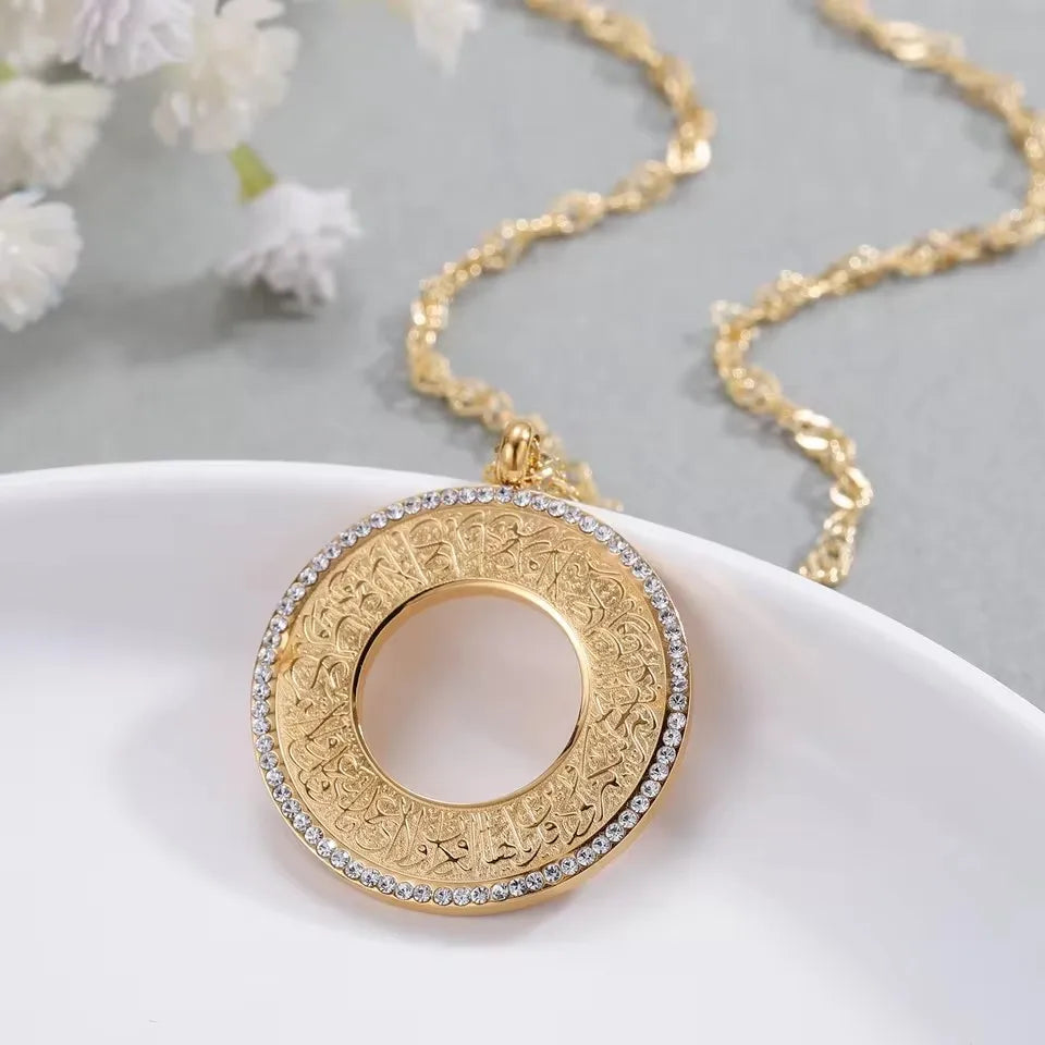 Hot Sale Muslim Jewelry Collection Allah Necklace Arabic Calligraphy Custom Arabic Islamic Necklaces For Women Ramadan Gift