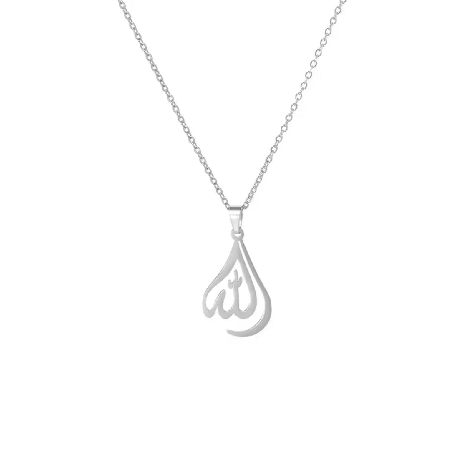 Islamic Quran Allah Pendant Necklaces for Women Men Arabic Muslim Stainless Steel Jewelry Gift