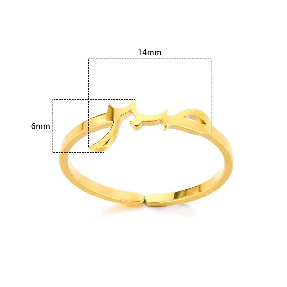Arabic Islamic Muslim Allah Rings For Women Men Stainless Steel Gold Color Islam Religious Amulet Adjustable Ring Jewelry Gift
