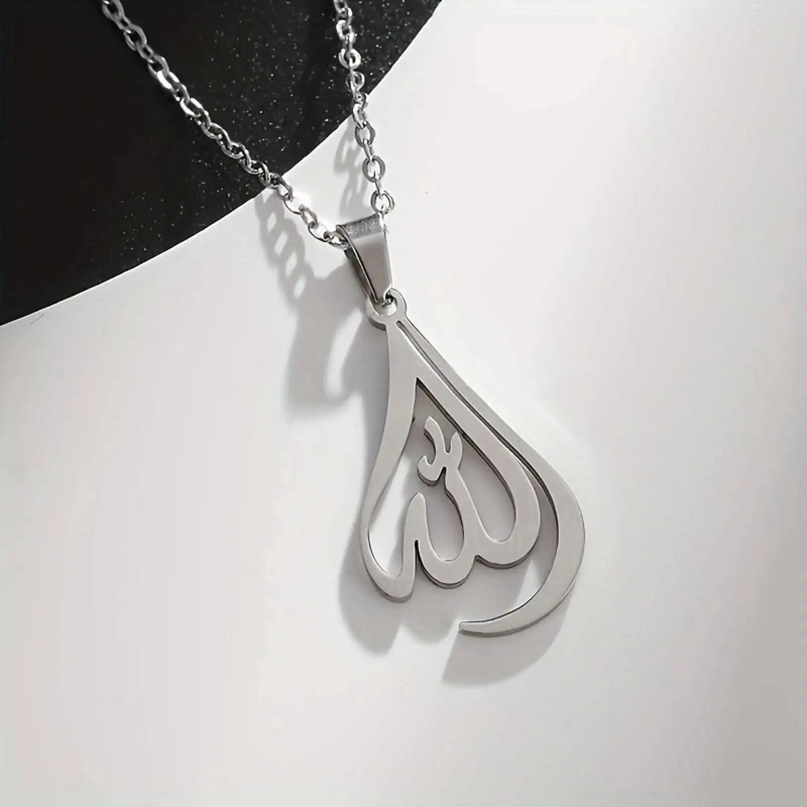 Islamic Quran Allah Pendant Necklaces for Women Men Arabic Muslim Stainless Steel Jewelry Gift