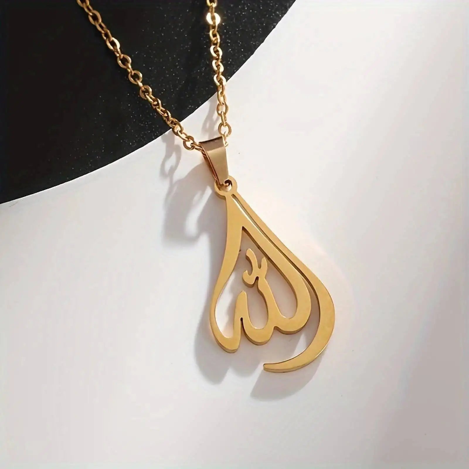 Islamic Quran Allah Pendant Necklaces for Women Men Arabic Muslim Stainless Steel Jewelry Gift