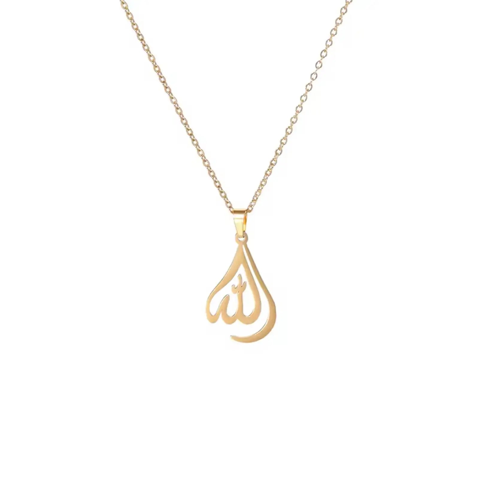 Islamic Quran Allah Pendant Necklaces for Women Men Arabic Muslim Stainless Steel Jewelry Gift