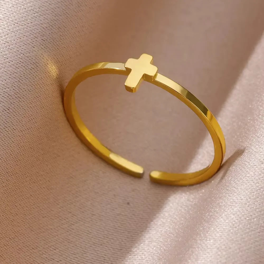 Arabic Islamic Muslim Allah Rings For Women Men Stainless Steel Gold Color Islam Religious Amulet Adjustable Ring Jewelry Gift