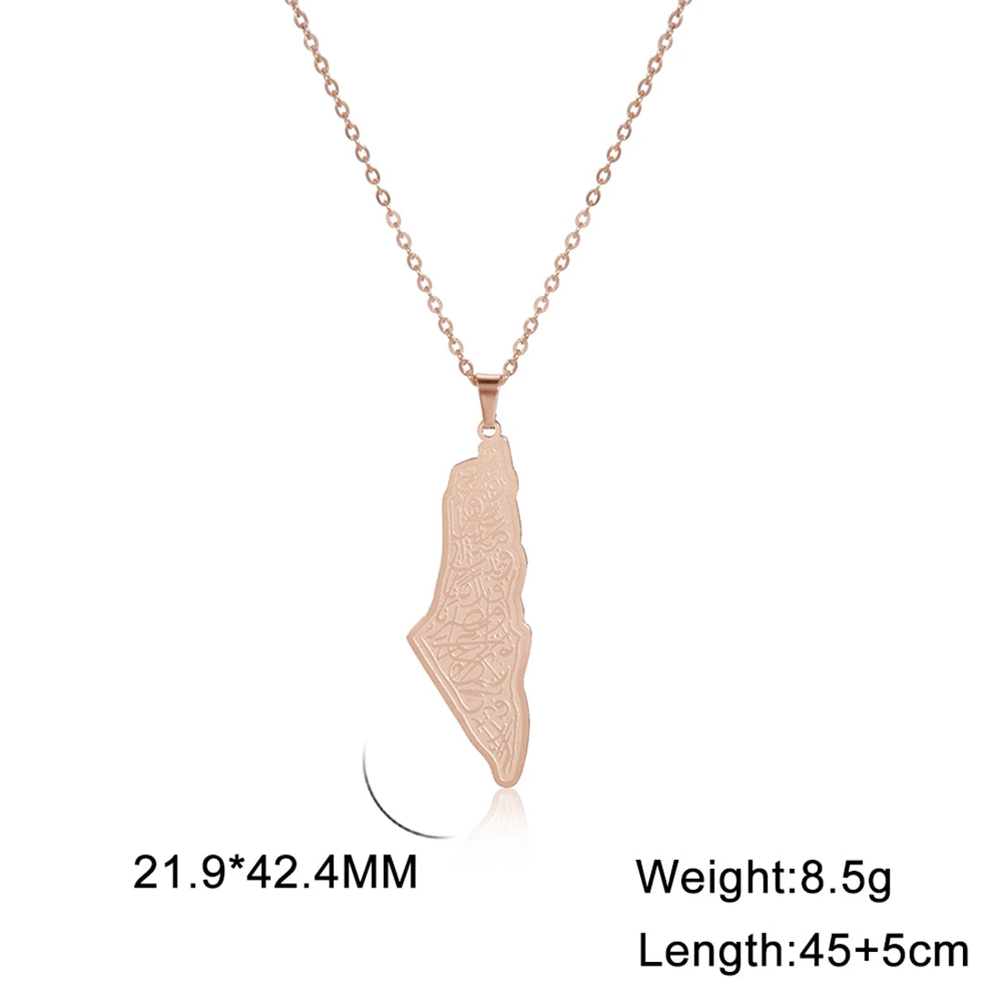 EUEAVAN Hollowed Islamic Script Necklace For Women Men Stainless Steel Palestine Israel Map Pendant Judaism Amulet Jewelry
