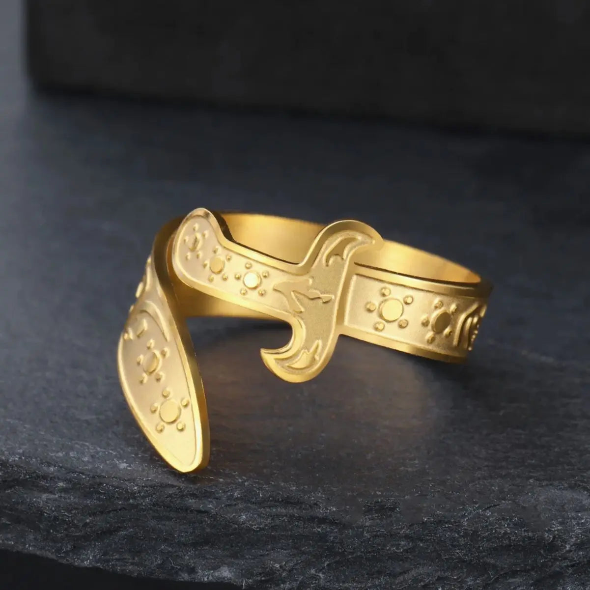 Dawapara Imam Ali Zulfiqar Shia Sword Ring Arabic Calligraphy Muslim Islamic Adjustable Ring Stainless Steel Jewelry