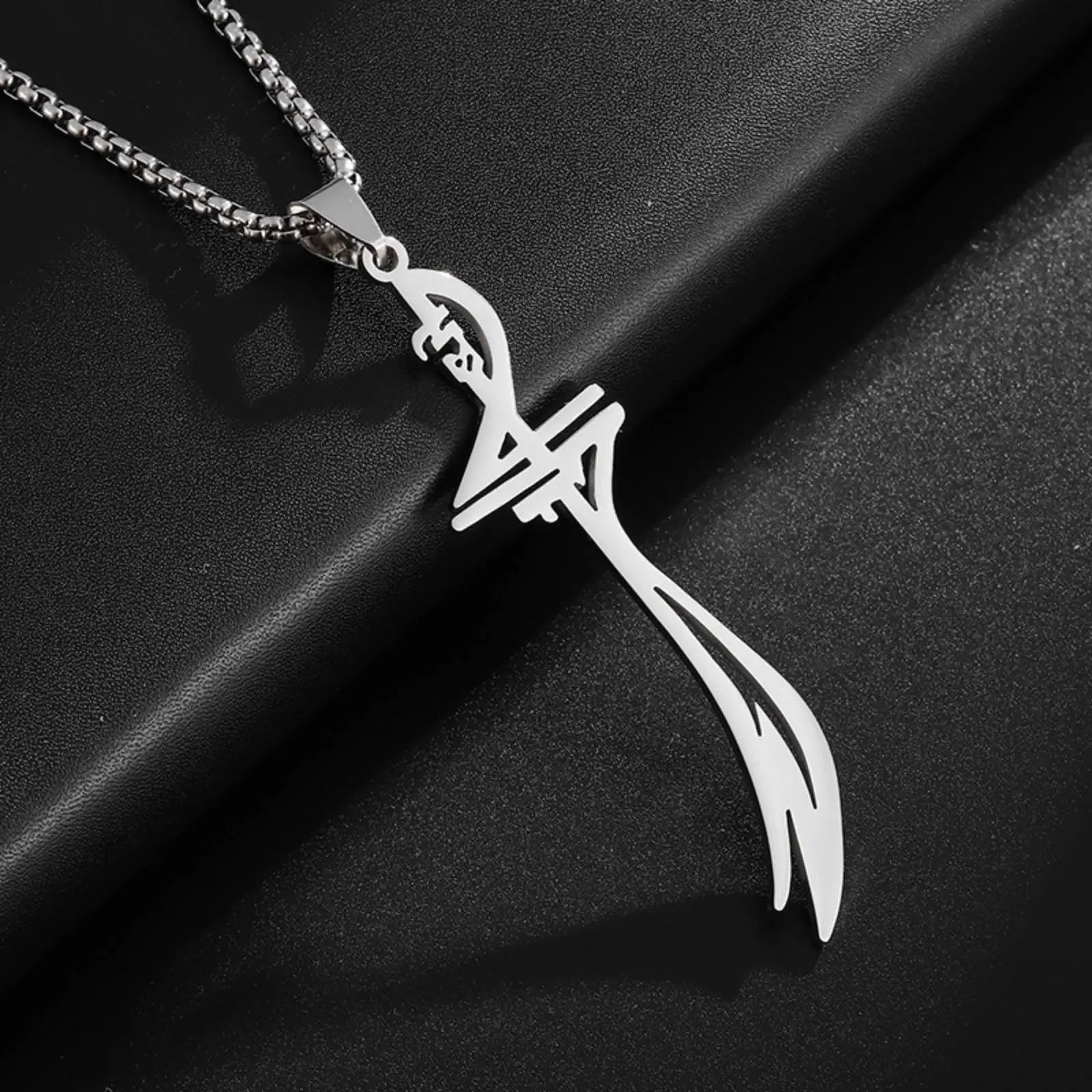 Islamic Imam Ali Zulfiqar Sword Pendant Necklace for Women Men Muslim Gifts Stainless Steel Jewelry Accessories