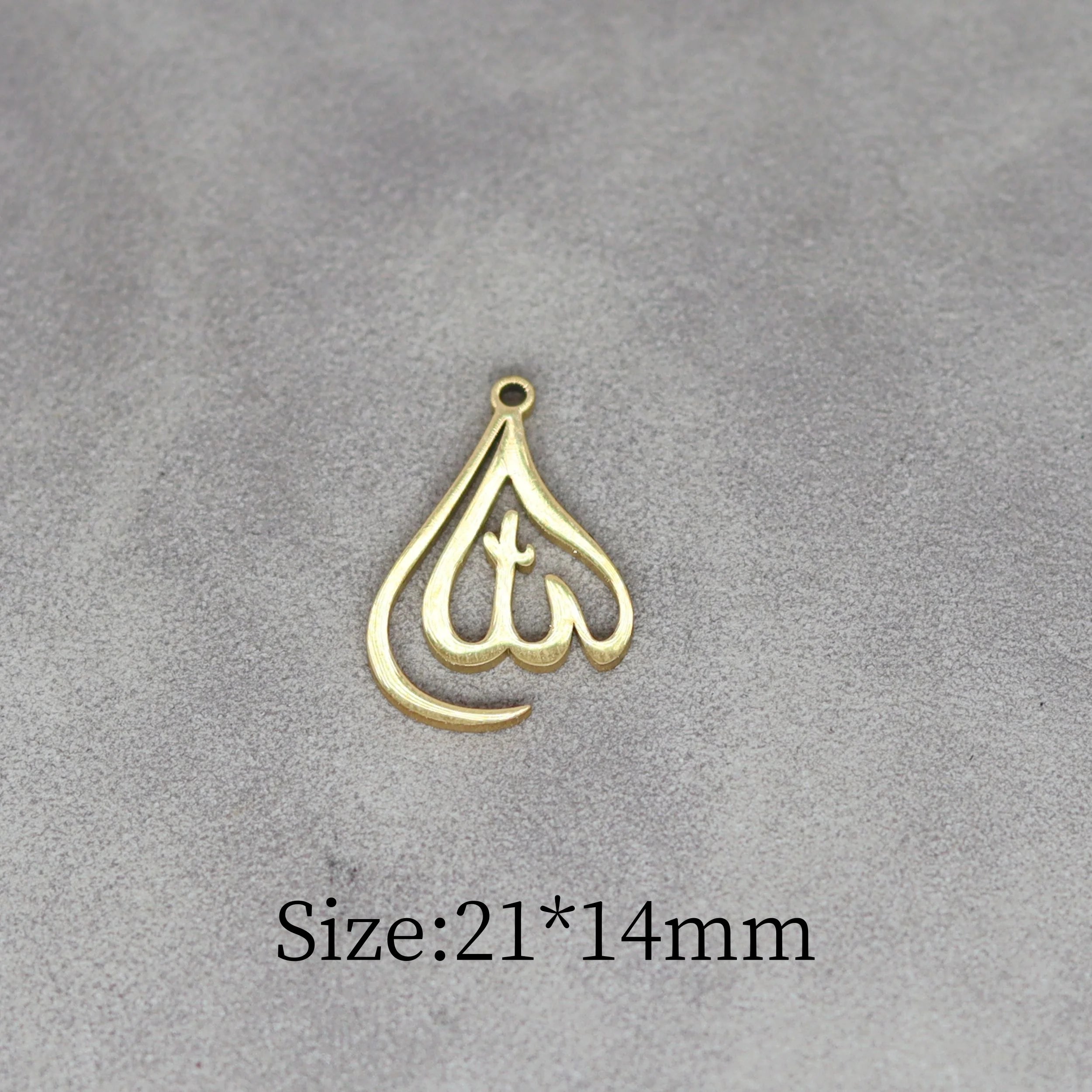 3pcs Classic Arabic God Allah Charms Stainless Steel Pendant DIY Craft Earrings Necklace Jewelry Making Islamic Muslim Accessory