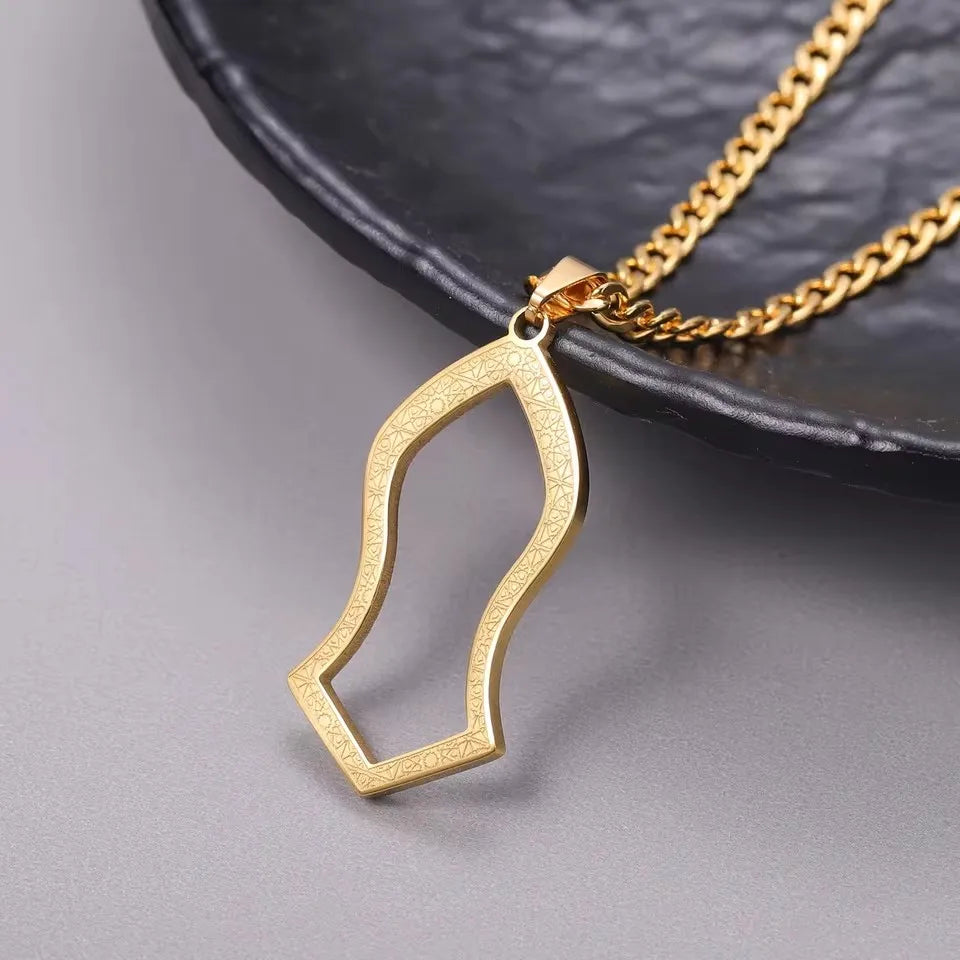 Hot Sale Muslim Jewelry Collection Allah Necklace Arabic Calligraphy Custom Arabic Islamic Necklaces For Women Ramadan Gift