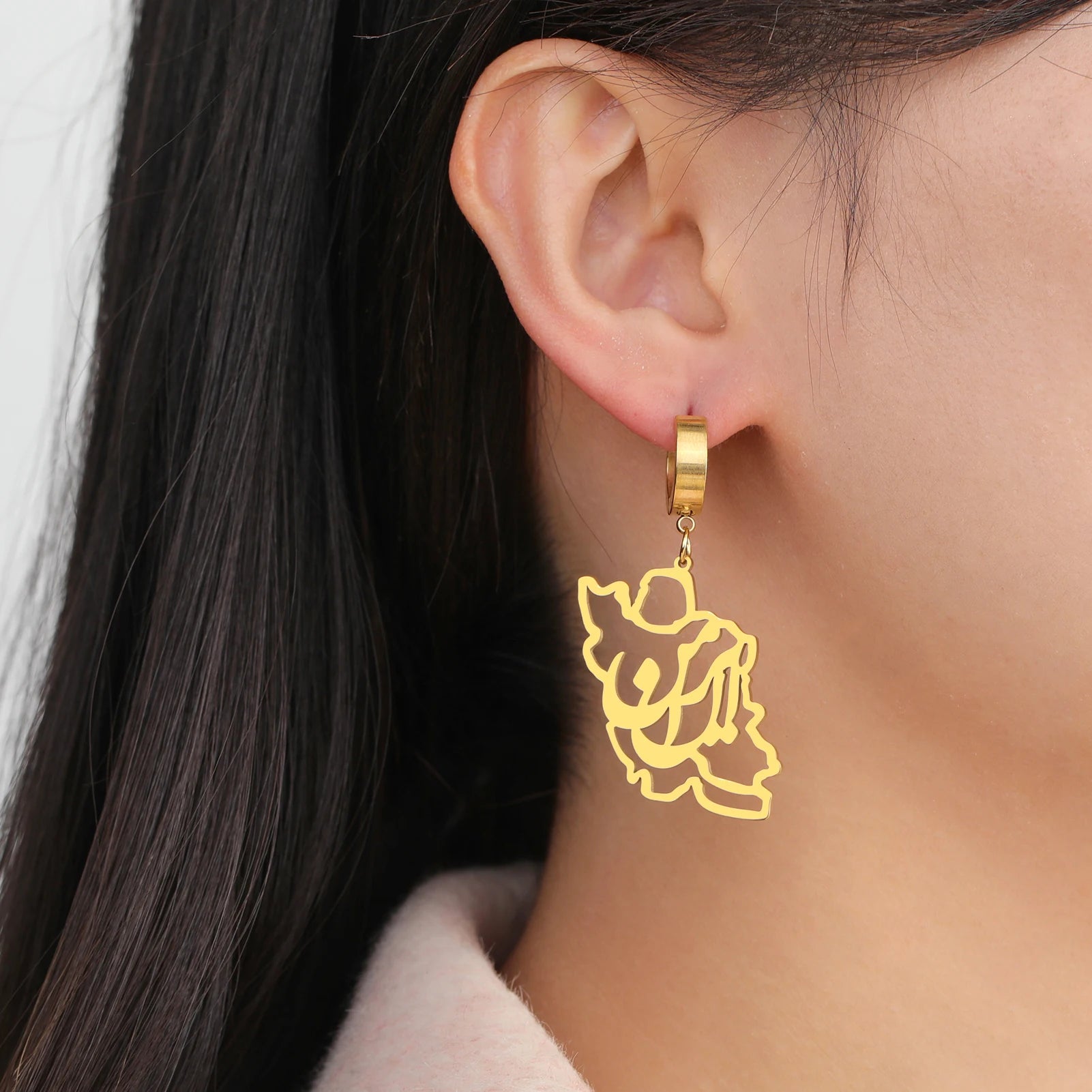 Iranian Persian Hafez Poem Earrings Farsi Calligraphy Iranian Persian Map Earrings Freedom Azadi Peace Dove Olive Branch Earring