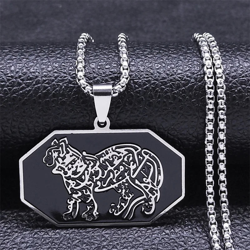 Arabic Sword Stainless Steel Necklaces Chain for Men Imam Ali Sword Muslim Islam Knife Necklace Pendant Islamic Jewelry N558S01