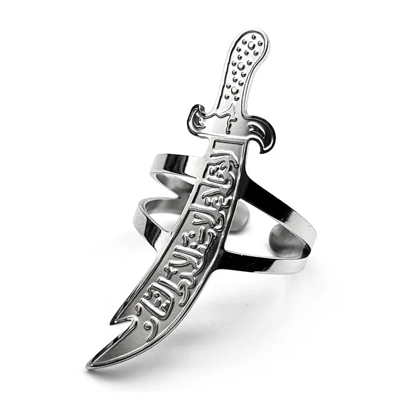 Arabic Ali Sword Knife Chain Necklaces for Men Stainless Steel Gold Color Muslim Islamic Necklace Jewelry collar acero N558S02