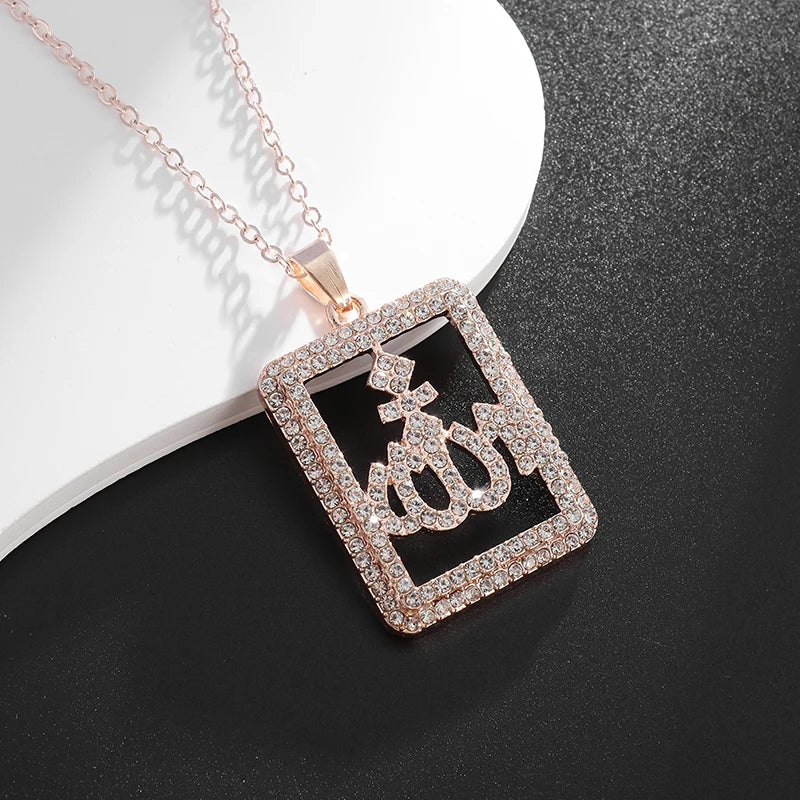 Allah Scripture Round Medal Pendant Stainless Steel Necklace Mens Islamic Jewelry Amulets Muslim Gifts