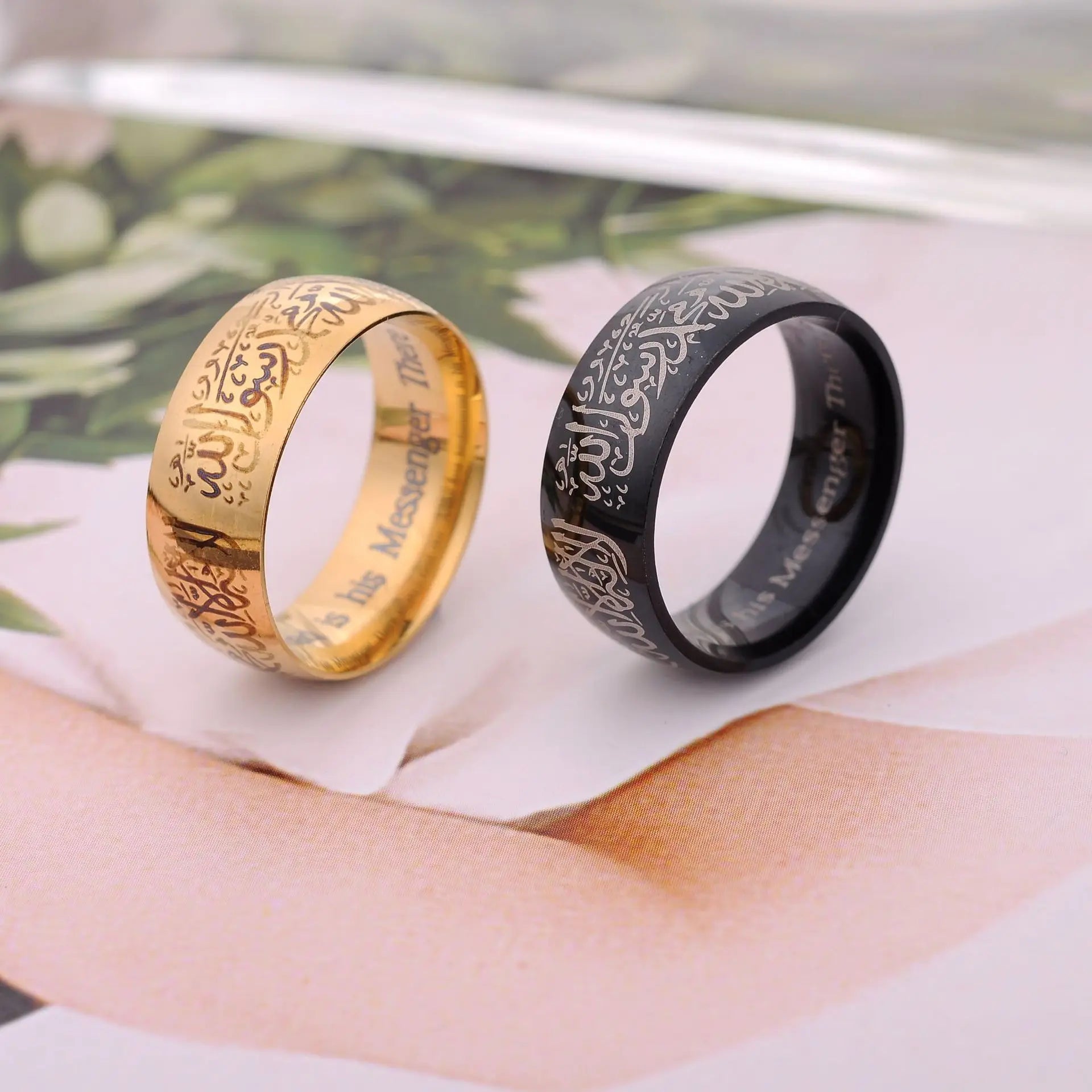 Trendy Titanium Steel Quran Messager Rings Muslim Religious Islamic Words Arabic God Ring For Men Women