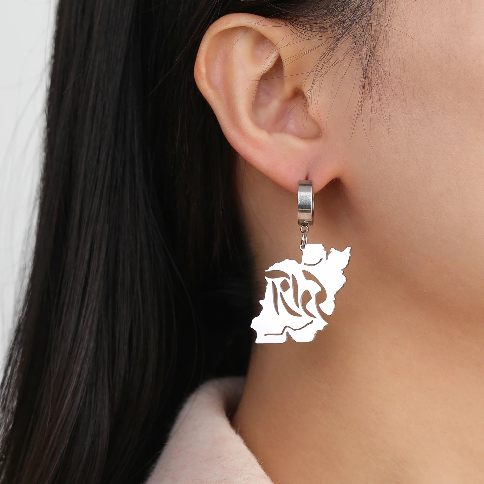 Iranian Persian Hafez Poem Earrings Farsi Calligraphy Iranian Persian Map Earrings Freedom Azadi Peace Dove Olive Branch Earring
