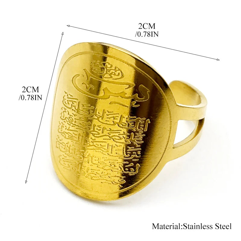 Islamic Muslim Quran Rings for Women Men Stainless Steel Gold Silver Color Arabic Luxury Ring Jewelry nouveautés bagues